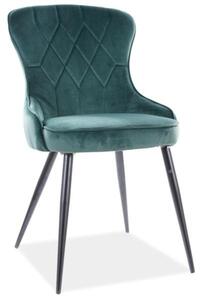 Jídelní židle Lotus Velvet, zelená / černá