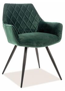 Jídelní židle Linea Velvet, zelená / černá