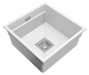 Gamma Decor 4445, 1-komorový granitový dřez 440x450x215 mm, bílá, GMA-ZLE000133
