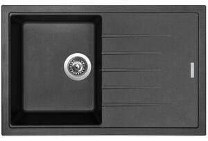 Sinks Sinks Best 780 Černá - Metalblack dřez granitový s odkapem + sifon