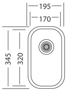 Nerezový dřez Sinks UNDERMOUNT 195 V 0,6mm matný