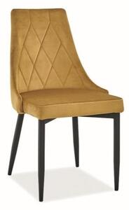 Jídelní židle Trix III Velvet, žlutá / černá