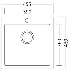 Sinks Viva 455 Granblack dřez granitový bez odkapu + sifon