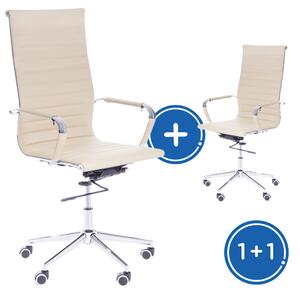 Kancelářská židle Prymus New 1 + 1 ZDARMA, krémová
