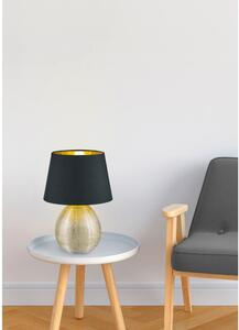 Černá stolní lampa z keramiky a tkaniny Trio Luxor, výška 35 cm