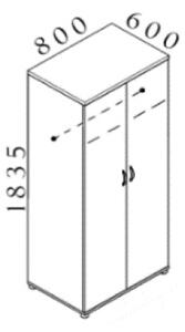 Šatní skříň Visio 80 x 60 x 183,5 cm, buk