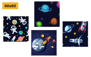 Set obrazů záhadný vesmír Varianta: 4x 40x40
