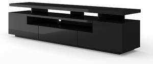 BIM Televizní stolek EVA 195 cm černý mat, černý lesk