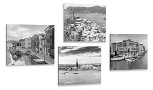 Set obrazů černobílé krajinky Varianta: 4x 40x40