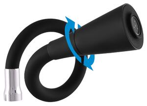 Vodovodní baterie dřezová s flexibilním ramínkem se sprchou MORAVA RETRO MK102.0/13 Barva: Černá/chrom, kód produktu: MK102.5/13, Rozteč připojení (mm): 150