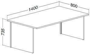 Stůl ProOffice A 140 x 80 cm, buk