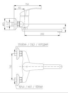 Slezák-RAV Vodovodní baterie dřezová/umyvadlová Slezák RAV Mississippi MS001/23 Barva: chrom, Rozměr: 150 mm