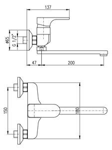 Slezák-RAV Vodovodní baterie dřezová/umyvadlová Slezák RAV Yukon YU101.5/23 chrom Barva: chrom, Rozměr: 150 mm