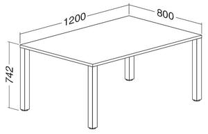 Stůl ProOffice B 120 x 80 cm, divoká hruška