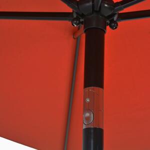 Zahradní slunečník s kovovou tyčí - 300x200 cm | cihlový