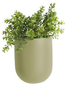 Nástěnný keramický květináč Oval olivově zelený Present Time (Barva- matná olivově zelená)