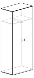 Vysoká šatní skříň ProOffice 80 x 47 x 178 cm, buk