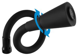 Vodovodní baterie dřezová stojánková s flexibilním ramínkem se sprchou MORAVA RETRO MK120.0/13CMAT Barva: Černá mat, kód produktu: MK120.0/13CMAT, Připojovací hadičky - závit: 3/8"