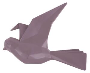 Nástěnný věšák Origami letící pták L 25,3 cm tmavě fialový Present Time (barva-matná tmavě fialová)