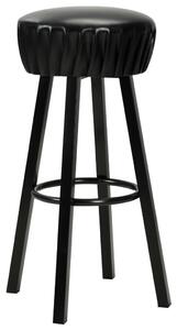 Barové židle s čalouněním z umělé kůže 2 ks | černé