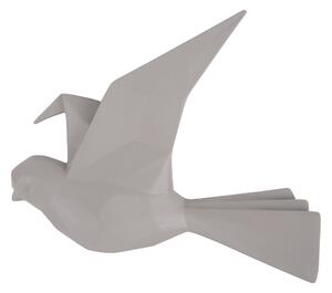 Nástěnný věšák Origami letící pták S 19 cm šedý Present Time (barva-matná teplá šedá)