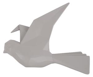 Nástěnná dekorace Origami letící pták L 25,3 cm šedý Present Time (Barva-teplá šedá)