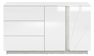 KONSIMO Komoda HOSTA 3 zásuvky bílá 165 x 95 x 40 cm