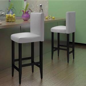 Barové židle 2 ks - umělá kůže | bílé