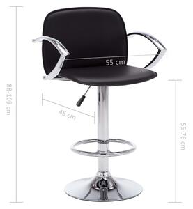 Barové židle Bana s područkami 2 ks - umělá kůže | černé
