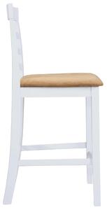 Barové židle dřevěné 2 ks | bílo-béžové