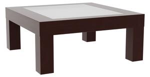 Konferenční stolek NOE nízký sklo 90 x 90 cm, B4 ořech tmavý