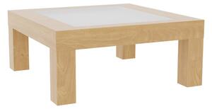 Konferenční stolek NOE nízký sklo 80 x 80 cm, B1 přírodní