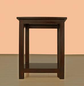 CAMBRIDGE Příruční stolek se sklom 45x45 cm, akácie