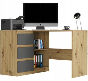 Rohový PC stolek Nolmir (artisan + antracit) (L)