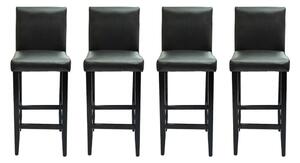Barové židle 4 ks - umělá kůže | černá