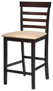 Hnědo-béžová dřevěná barová židle | sada 2 ks