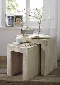 WHITE WOOD Příruční stolek 45x35 cm, akácie