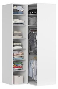 Rohová šatní skříň BRW Flex 27 (bílá). Akce -10%