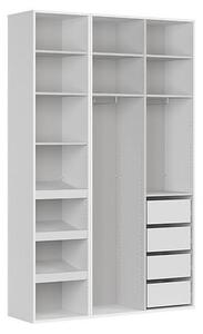 Šatní skříň BRW Flex 23 (bílá + šedá) (se zrcadlem)