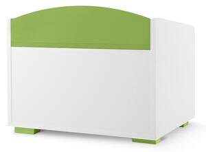 KONSIMO Dětská truhla PABIS bílá zelená 60 x 50 x 35 cm