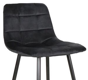 Barová židle Mila Velvet, černá