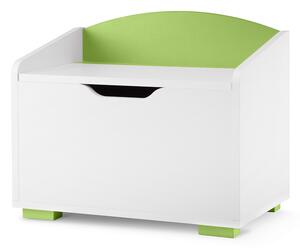 KONSIMO Dětská truhla PABIS bílá zelená 60 x 50 x 35 cm