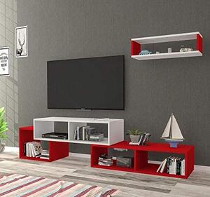 RAFLINE TV stolek s poličkou ARMONIA červená 170 x 42 x 30 cm