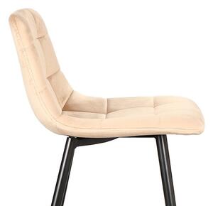Barová židle Mila Velvet, béžová / černá