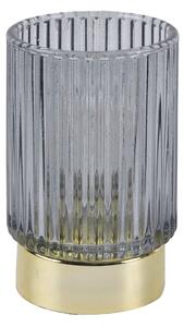 Votivní skleněná LED svíčka šedá Present Time (Barva-šedá, sklo)