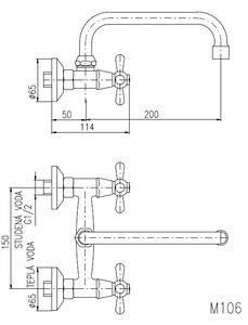 Slezák-RAV Vodovodní baterie dřezová Slezák RAV Morava MK102/27 Barva: keramický vršek/chrom, Rozměr: 100 mm