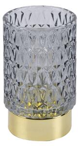 Votivní skleněná LED svíčka Diamond šedá Present Time (Barva-šedá, sklo)