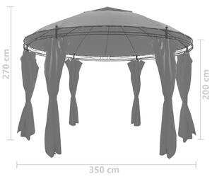 Kruhový altán Enders se závěsy - antracitová | 3,5x2,7 m