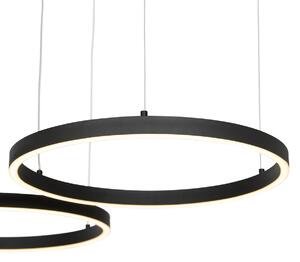 Závěsné svítidlo černé vč. LED 3-stupňové stmívatelné 3-světlo - Anello