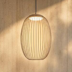 Lucande Venkovní závěsné LED svítidlo Richi, béžové, 40 cm, stmívatelné, stmívatelný, Krémová / jantar, kov, Moderní